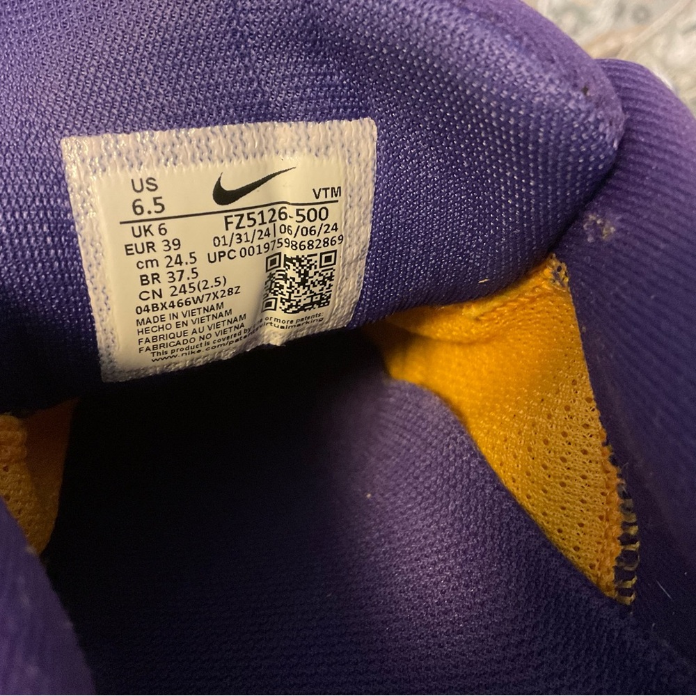Mint Nike Air Zoom Pegasus 41 LSU Tigers Running Shoes Mens Sz 6.5 Worn 1x - Picture 14 of 14